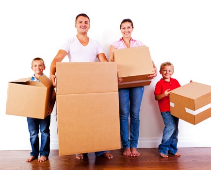 Professional movers packing items in Scotland