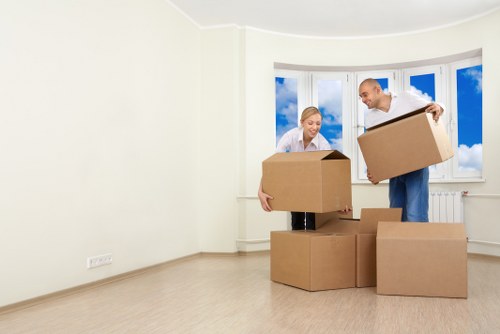 Team of movers handling residential removals