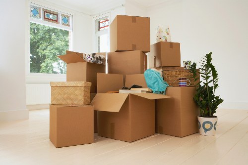 Carefully packed fragile items for transport