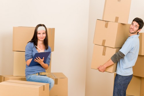 Efficient removal team loading furniture into a truck